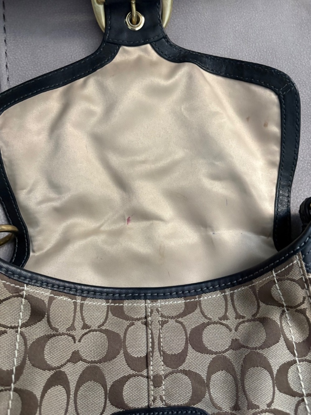 COACH BLEEKER SIGNATURE CANVAS LEATHER FLAP SHOULDER BAG - Picture 16 of 16